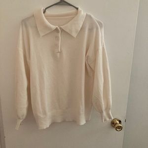 White collared sweater